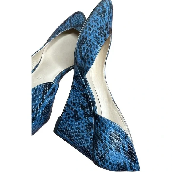 1. State Leather Snake Embossed d’Orsay Wedge Melman Pumps 8 1/2 - Picture 9 of 10